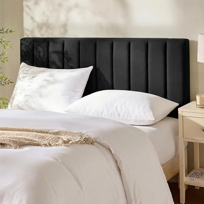 Consistent Hearth amp Harbor Wall Mounted King Headboard Only Bed Headboard King Size Easy Assemble Floating Peel and Stick Upholstered Channel Stitched 3D Wall Panels 5 Strips of 3M Tape Included Black Outstanding