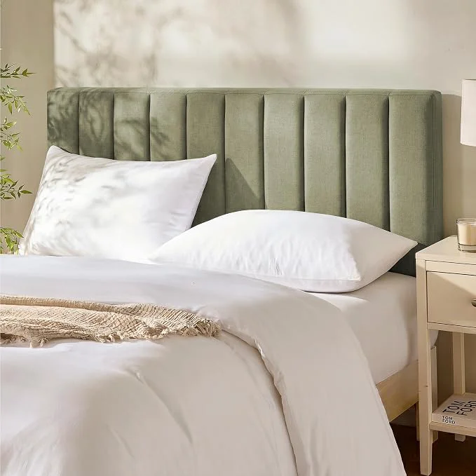 Long-Lasting Hearth amp Harbor Wall Mounted Full Headboard Only Bed Headboard Full Size Easy Assemble Floating Peel amp Stick Upholstered Channel Stitched 3D Wall Panels 5 Strips of 3M Tape Included Olive Green Official