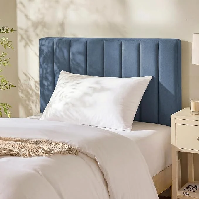 Fashionable Hearth amp Harbor Wall Mounted Twin Headboard Only Bed Headboard Twin Size Easy Assemble Floating Peel and Stick Upholstered Channel Stitched 3D Wall Panels 5 Strips of 3M Tape Included Blue Efficient