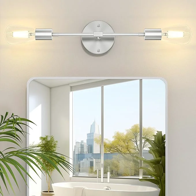 Recyclable FadimiKoo 2-Light Brushed Nickel Vanity Lights Lightweight