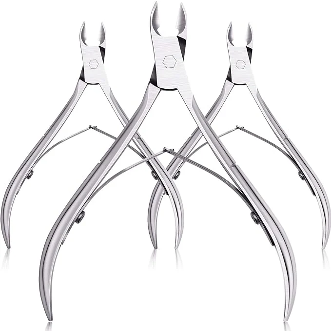 Smooth Mudder 3 Pack Silver Cuticle Trimmer Nippers Cutter Tool Stainless Steel Nail Sophisticated