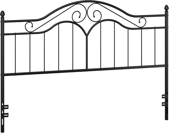 Genuine Headboard for King Size Bed Frame Vintage Platform Bed Metal Headboard Only Height Adjustable Sturdy and Stable Easy Assembly Black High-Quality