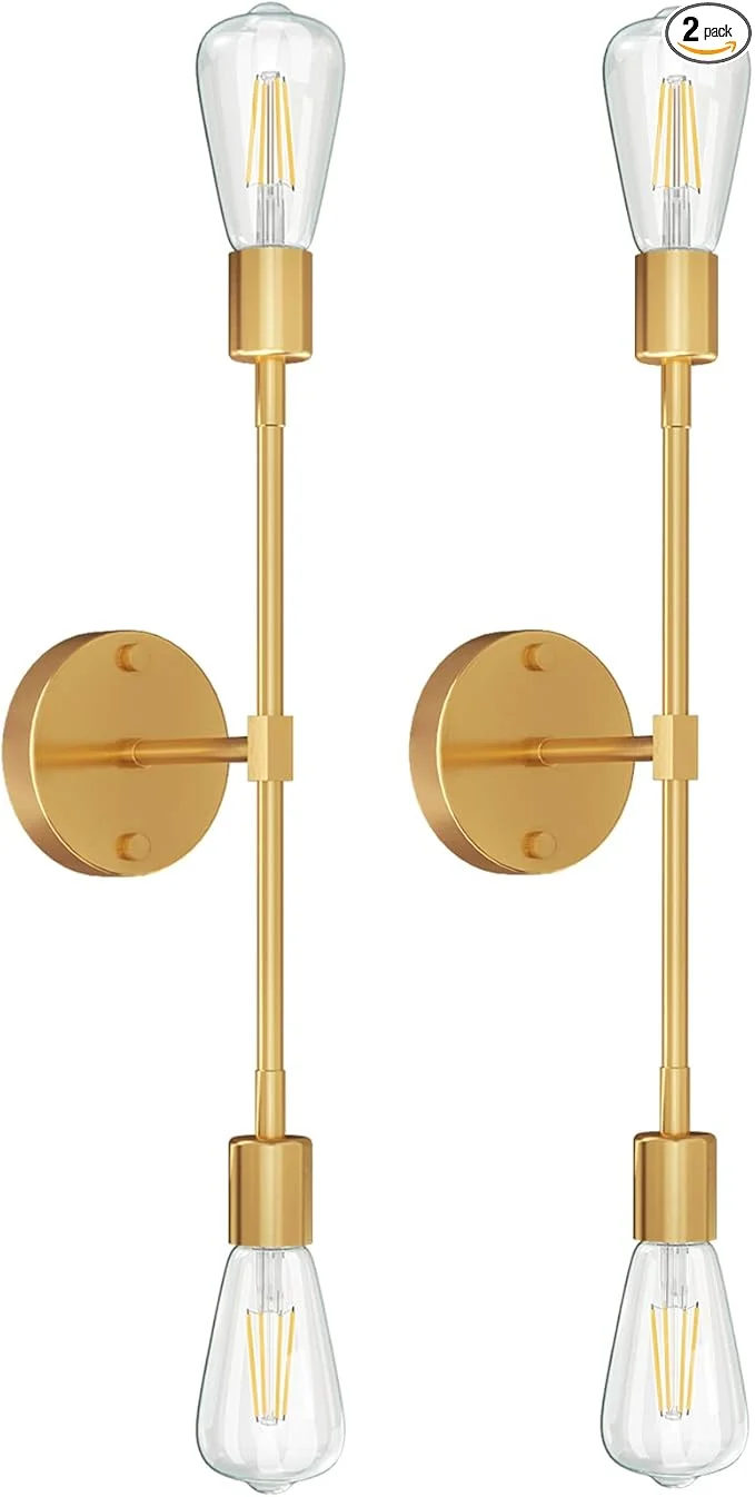 Clean FadimiKoo 2-Light Golden Bathroom Wall Sconces Lighting Modern Vanity Light Optimized