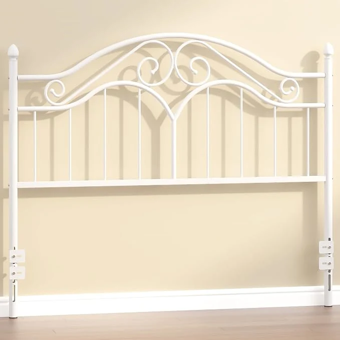 Easy-to-Use Headboard for Queen Size Bed Frame Vintage Bed Metal Headboard Only Platform Bed Headboard Height Adjustable Sturdy and Stable Easy Assembly White Healthy