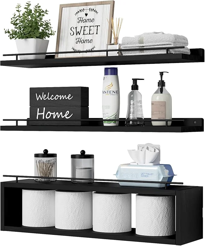 Long-Lasting WOPITUES Floating Shelves for Wall 24 inch First-Class