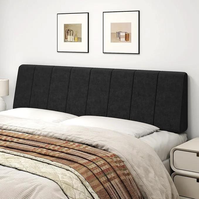 Advanced King Size Headboard Only-No Assembly Required Black Easy to use no assembly required Linen fabric and extra-thick foam for added comfort Modern style headboard king size Superior