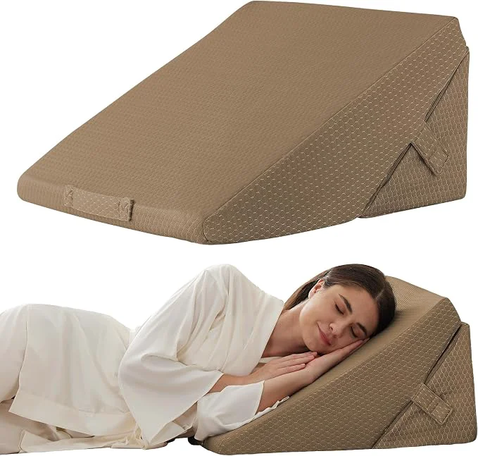 Crafted Wedge Pillow for Sleeping Adjustable 9 amp 12 Inch Foldable Bed Wedge Pillow Set Orthopedic Memory Foam Triangle Pillows Wedge 7-in-1 d Pillows for Leg and Back Support Brown Refined