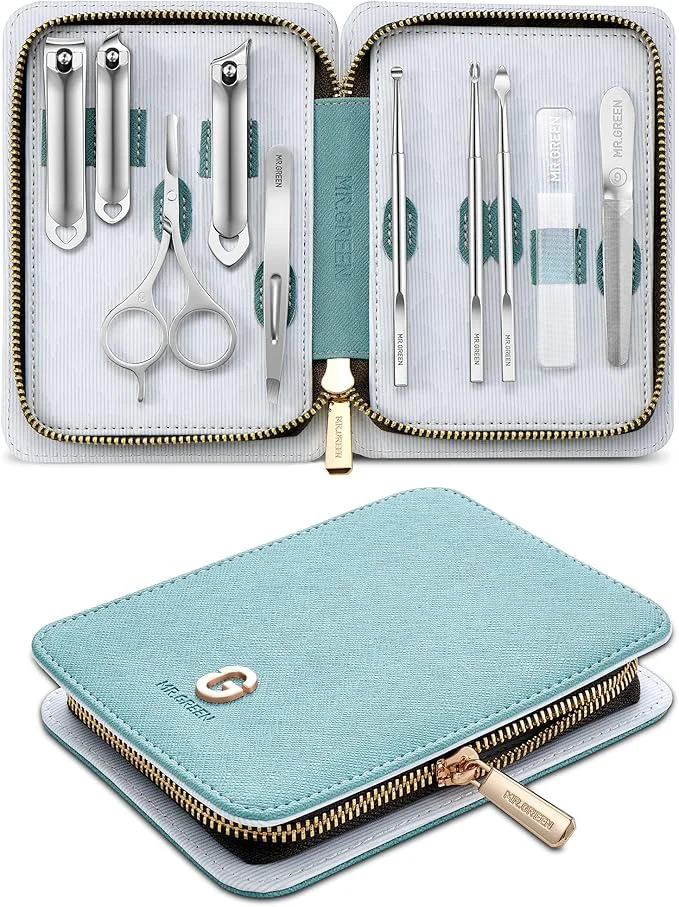Functional MR.GREEN Manicure Kit 10 in 1 German Stainless Nail Clippers Set Professional High-Grade