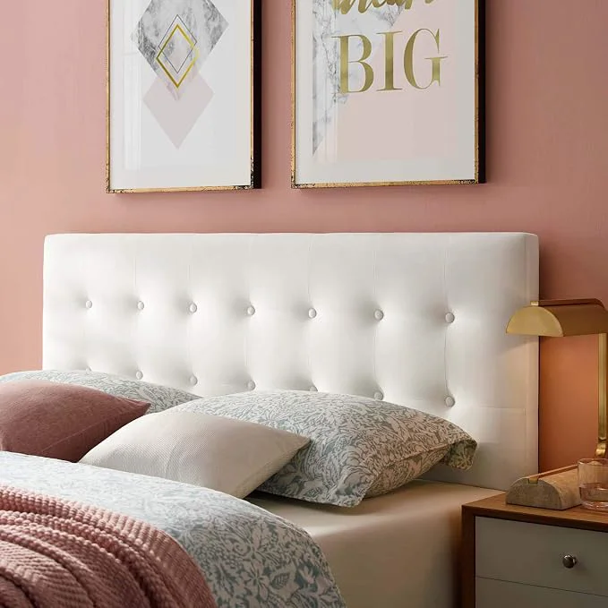 Safe Modway Emily King Biscuit Tufted Performance Velvet Headboard White Elite