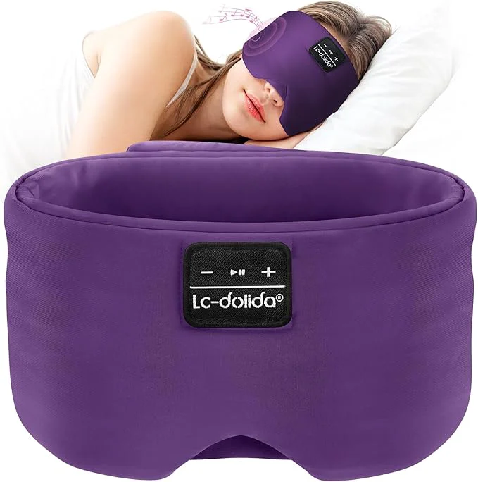Comfortable LC-dolida Sleep Mask with Bluetooth Headphones Ice Silk Sleep Headphones with Fine Crafted