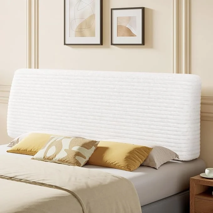 Versatile 4.7 quot Upholstered Headboard for King Size Bed Height Adjustable and Ergonomic Headboard Easy Assemble Sturdy and Durable Corduroy White Official