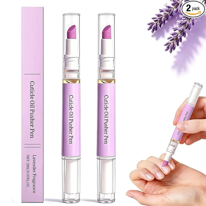 User-Friendly 2 Pcs 2-in-1 Cuticle Oil Pusher Pen Advanced