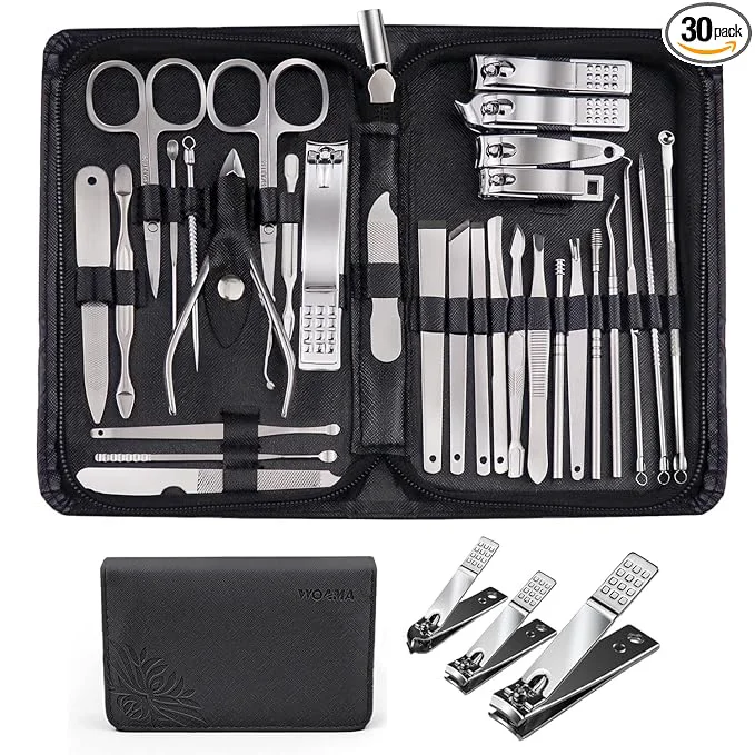 Fashionable WOAMA Manicure Set 30 In 1 Nail Clipper Set Nail Kit Crafted