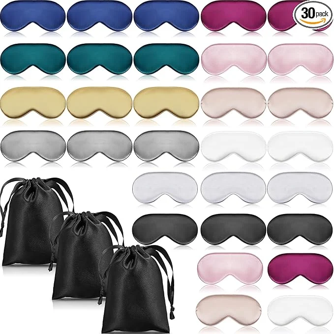 Crafted Xtinmee 30 Pieces Silk Sleep Mask Silk Eye Mask Smooth