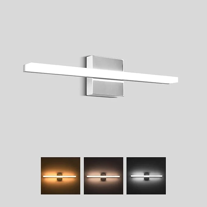 Flexible LED Bathroom Vanity Light 16in 3 Color Temperature Over Mirror Lighting Fixture High-Performance