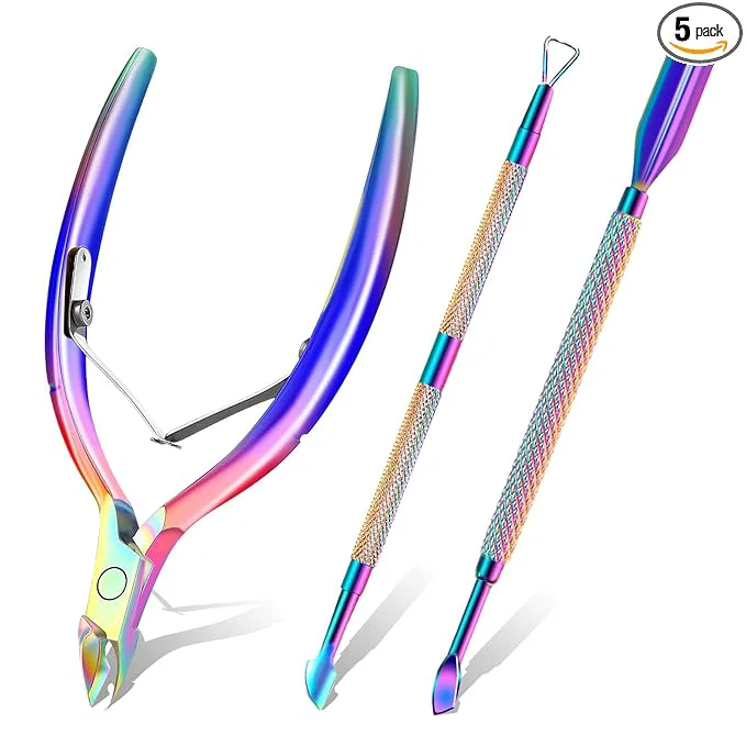 High-End Cuticle Trimmer with Cuticle Pusher and Scissors Cuticle Remover Professional Detailed