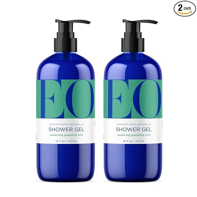 Consistent EO Shower Gel Body Wash 16 Ounce Grapefruit and Mint Organic Plant-Based Long-Lasting