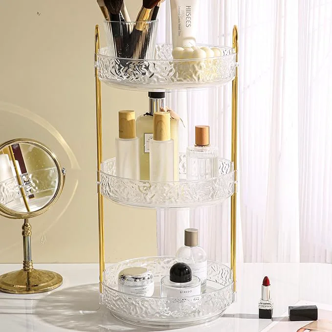 Reliable Fangoo 3 Tiers Clear Rotating Makeup Organizer Selected