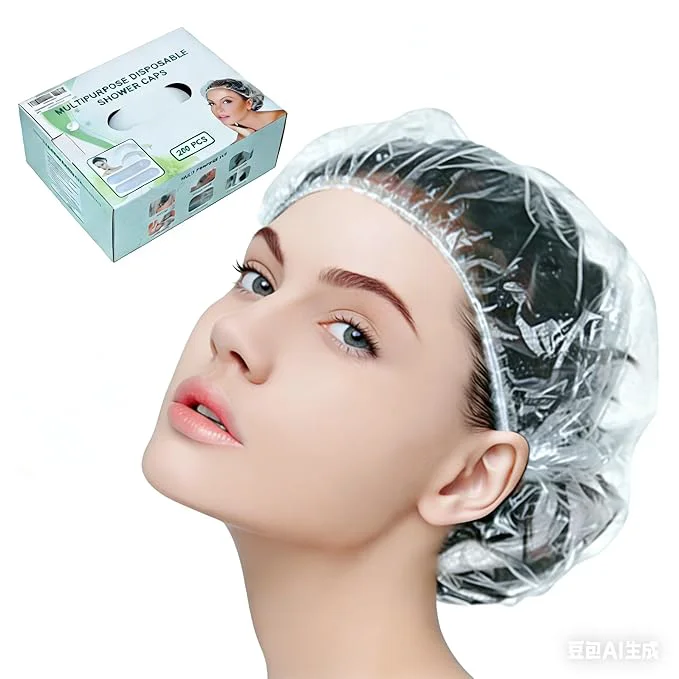 Reusable Tissue Box With Dispenser Disposable Shower Caps 200pcs Hair Processing Clear Detailed