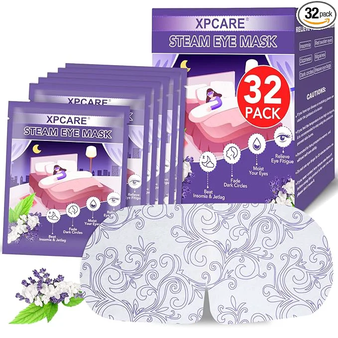 Organic XPCARE 32 Pack Steam Eye Masks for Dry Eyes SPA Warm Sleep Eye Mask Proven
