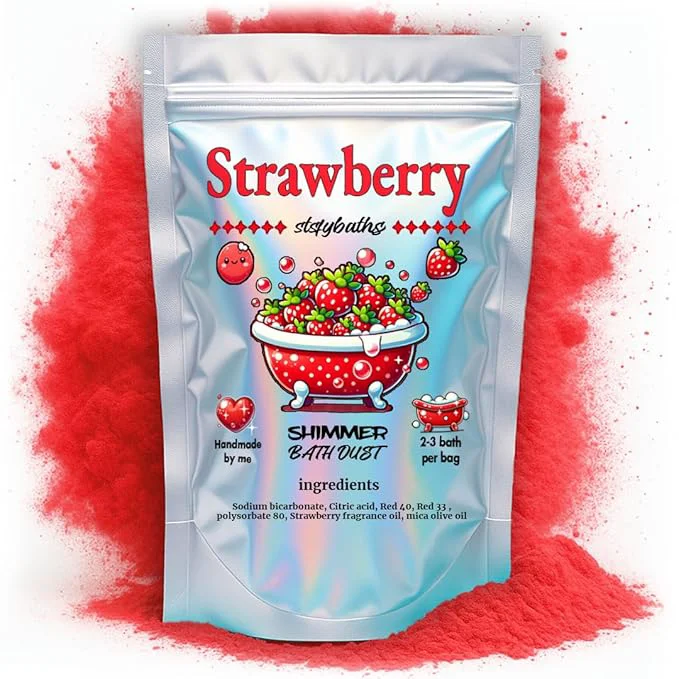 Fashionable Red Shimmer Bath Bomb in A Bag Modern