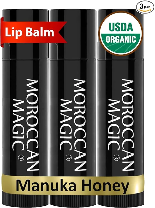 High-Quality Moroccan Organic Manuka Honey Lip Balm 3 Pack Ultra-Hydrating Argan Dependable