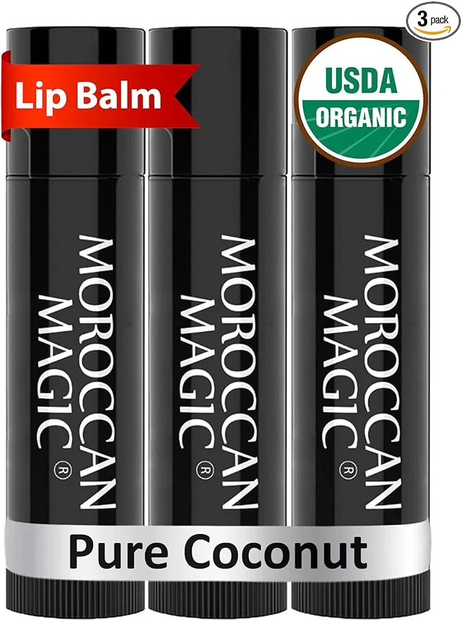 Flexible Moroccan Organic Pure Coconut Lip Balm 3 Pack Ultra-Hydrating Argan Premium Material