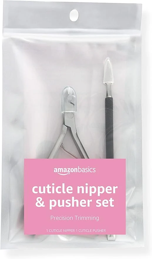 Breathable Amazon Basics Cuticle Nipper and Pusher Set Manicure and Pedicure Nail Care Optimized