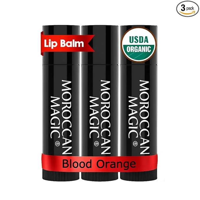 Verified Moroccan Organic Blood Orange Lip Balm 3 Pack Ultra-Hydrating Argan Dependable