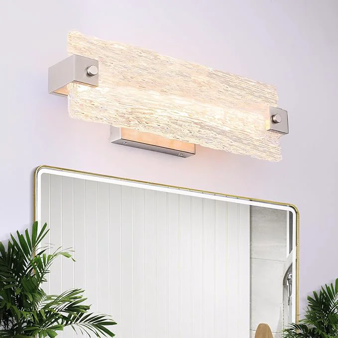 Lightweight Brushed Nickel Bathroom Vanity Light 16.5 Inch 10W Dimmable LED Bathroom Light Sustainable