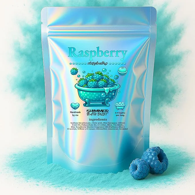 Luxury Raspberry Shimmer Bath Bomb in A Bag Enhanced
