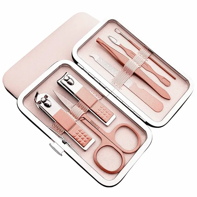 Healthy QURIPE 7pcs Manicure Set Nail Clippers Kit Stainless Steel Manicure Kit High-Performance