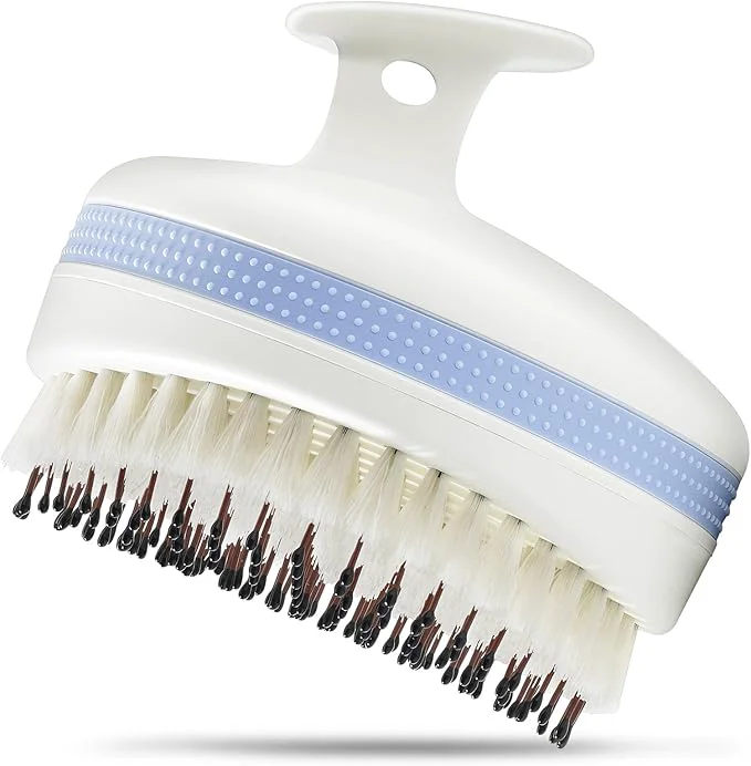 Long-Lasting Scalp Massager with Double-Layer Bristles Anti-Slip Rich-Lathering Hair Clean