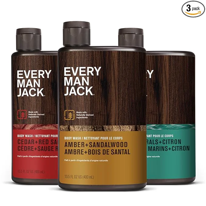 Lightweight Every Man Jack Men's Body Wash Variety Pack Organic