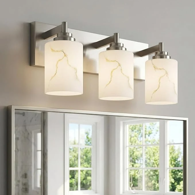 Sophisticated 3-Light Bathroom Light Fixture Brushed Nickel Modern Vanity Light Responsible