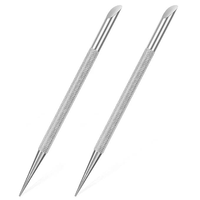 Innovative 2Pcs Nail Cleaning Cuticle Stick Tool Stainless Steel Cuticle Pusher Nail High-Grade