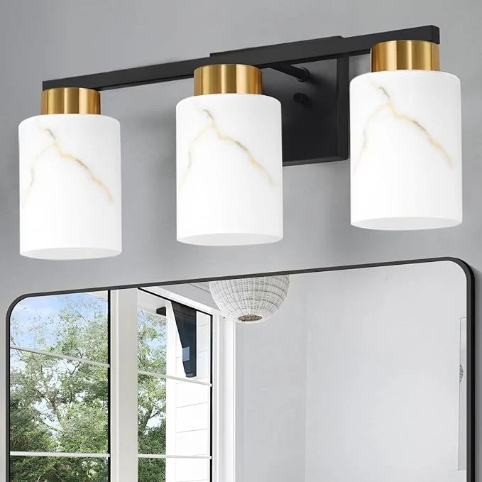 Convenient 3-Light Bathroom Light Fixtures Modern Vanity Lights Living Room E26 Base Consistent