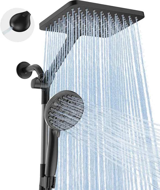 Original Design Dual Handheld Shower Head Combo 2-in-1 Rain Shower Heads System Wide Rainfall Trusted