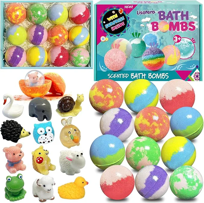 Outstanding Bath Bombs for Kids with Surprise Inside Organic Colorful Bubble Bath Fizzy Easy-to-Use