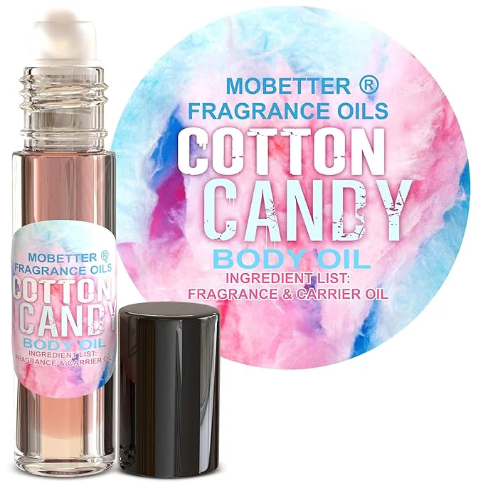 Organic MOBETTER FRAGRANCE OILS Cotton Candy Body Oil Perfume 10ml Roll On Bottle Artisan