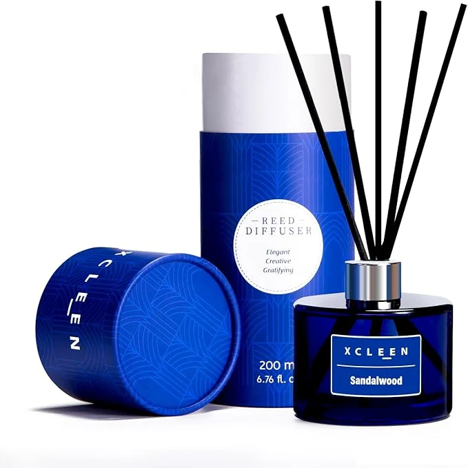 Natural Xcleen Reed Diffuser Set 6.7 fl oz Sandalwood Scented Oil Diffuser Refined