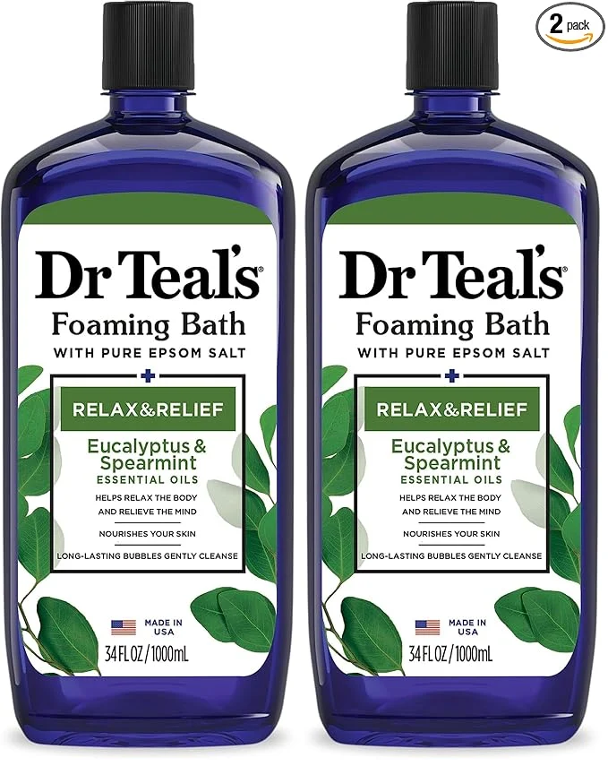Traditional Dr Teal's Foaming Bath with Pure Epsom Salt Relax Relief with Eucalyptus Environmentally Friendly
