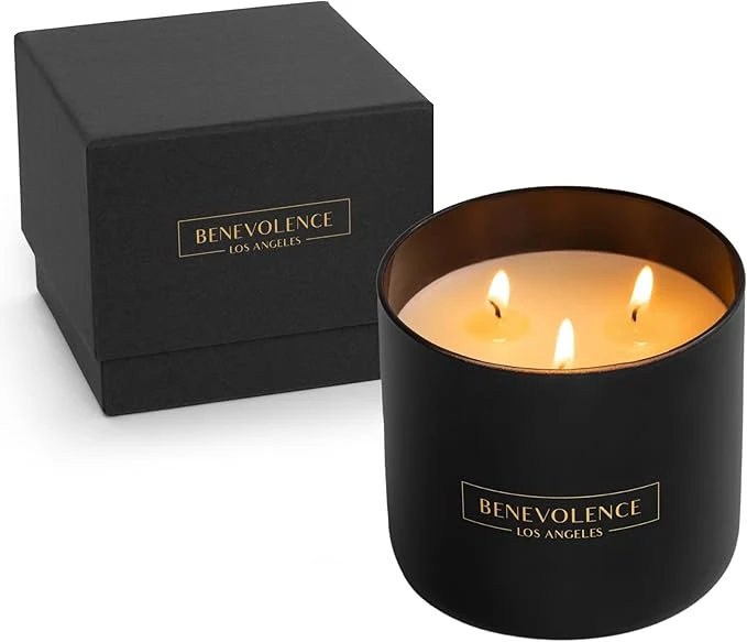 Sophisticated Benevolence LA 3 Wick Candle Bergamot Jasmine Large Christmas Scented Official