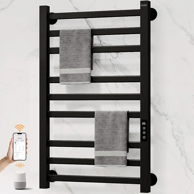 Next-Generation ENZE Smart Heated Towel Rack 9-Bar Wall-Mounted Electric Towel Warmer 230W Comfortable