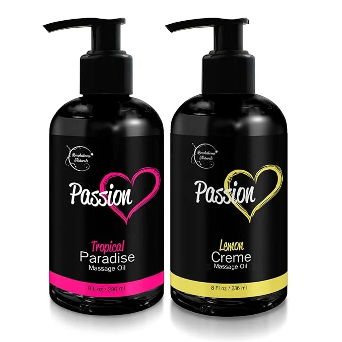 Advanced Passion Massage Oil for Date Night Set of 2 Massaging Oils Lemon Crème Premium