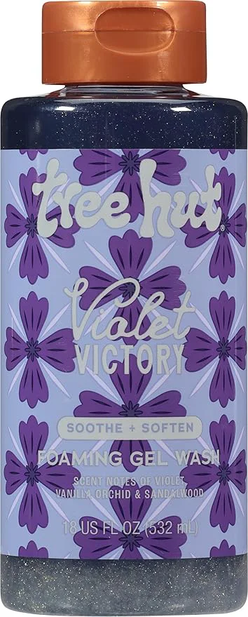 Long-Lasting Tree Hut Violet Victory Foaming Gel Wash Hydrating Moisturizing Body Wash Elegant