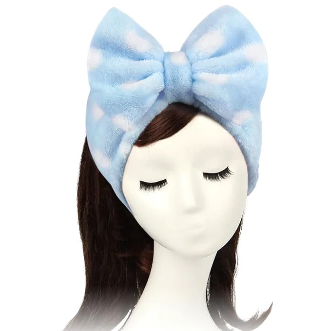Unique Shintop Sweet Super Soft Caroset Polka Dots Wash Cosmetic Headband Hairlace Dependable