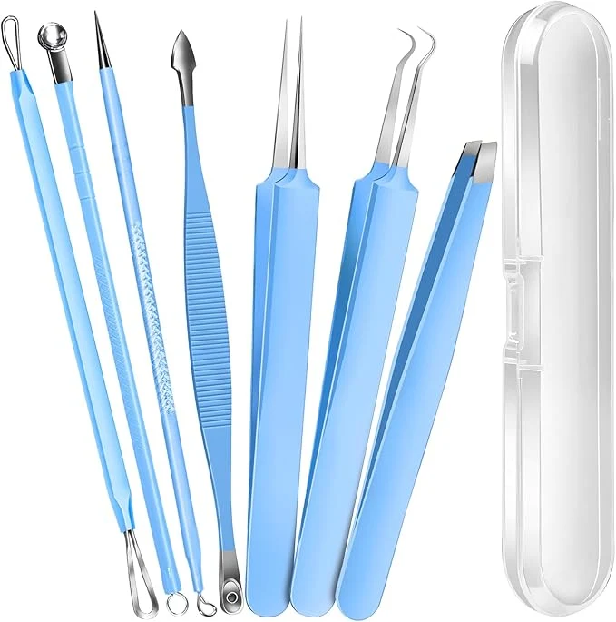 Recyclable Teenitor 7 Pcs Professional Blackhead Remover Tweezers and Pimple Popper Tool Healthy