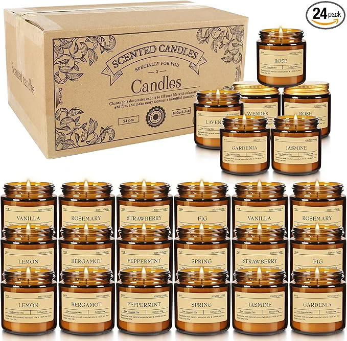 Certified 24-Pack 3.05oz Scented Candle Gift Sets Breathable