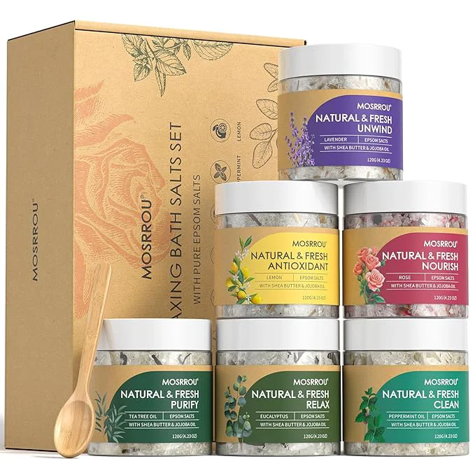 Enhanced Epsom Bath Salts for Women Relaxing 6PCS Bath Salts Gift Set for Mom Responsible